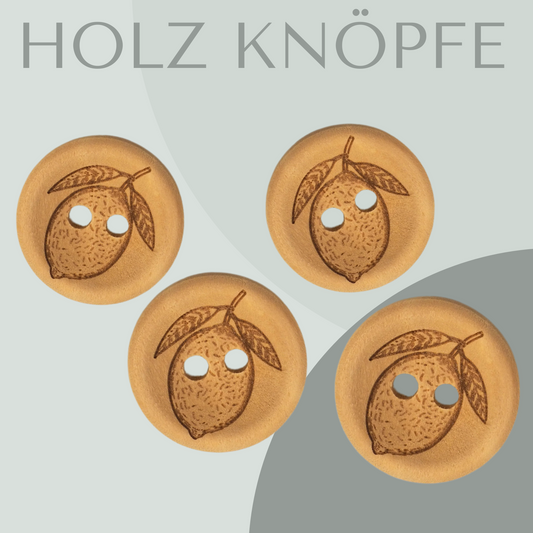 Eigenproduktion Holzknopf Zitrone 20mm
