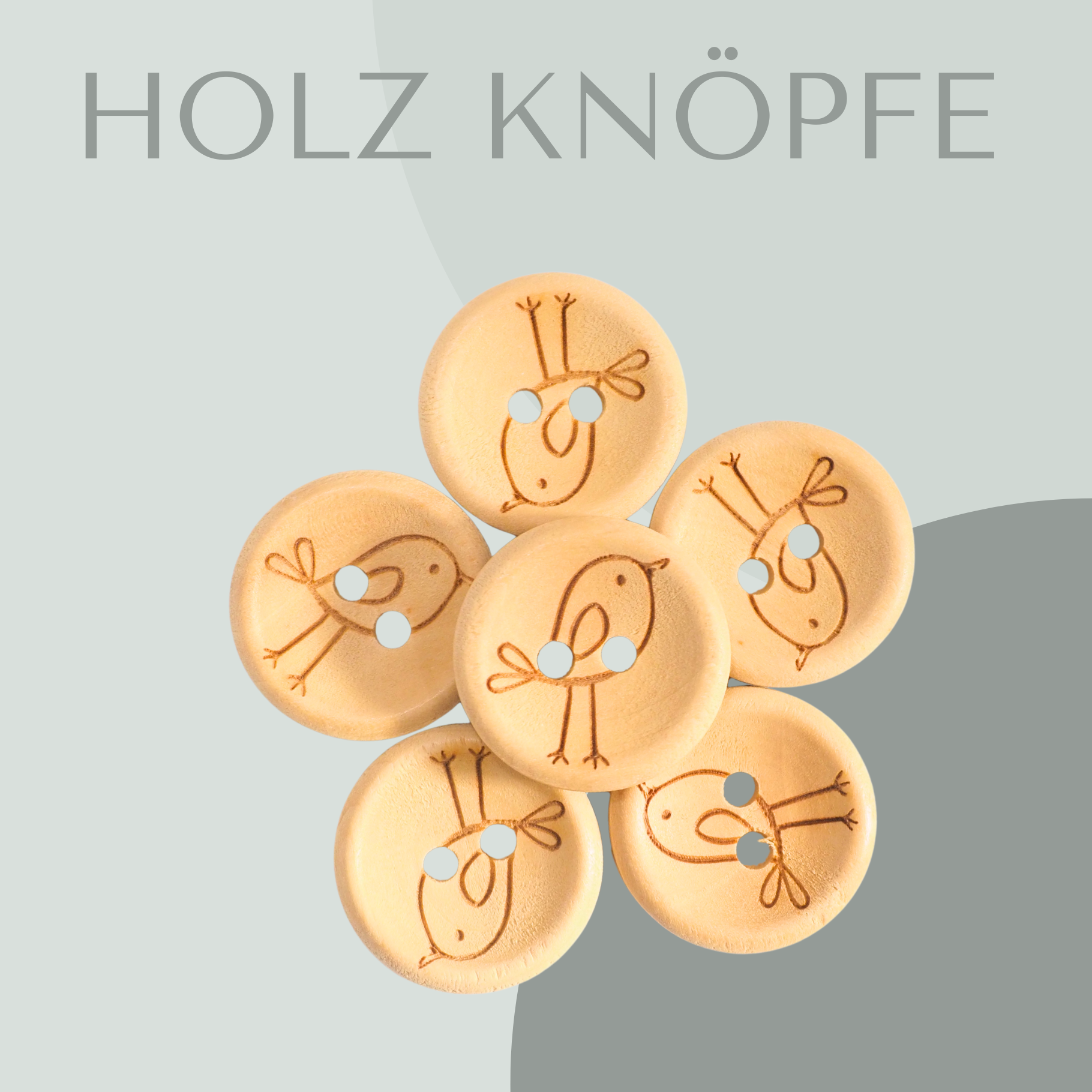 Vogel, Holzknopf 