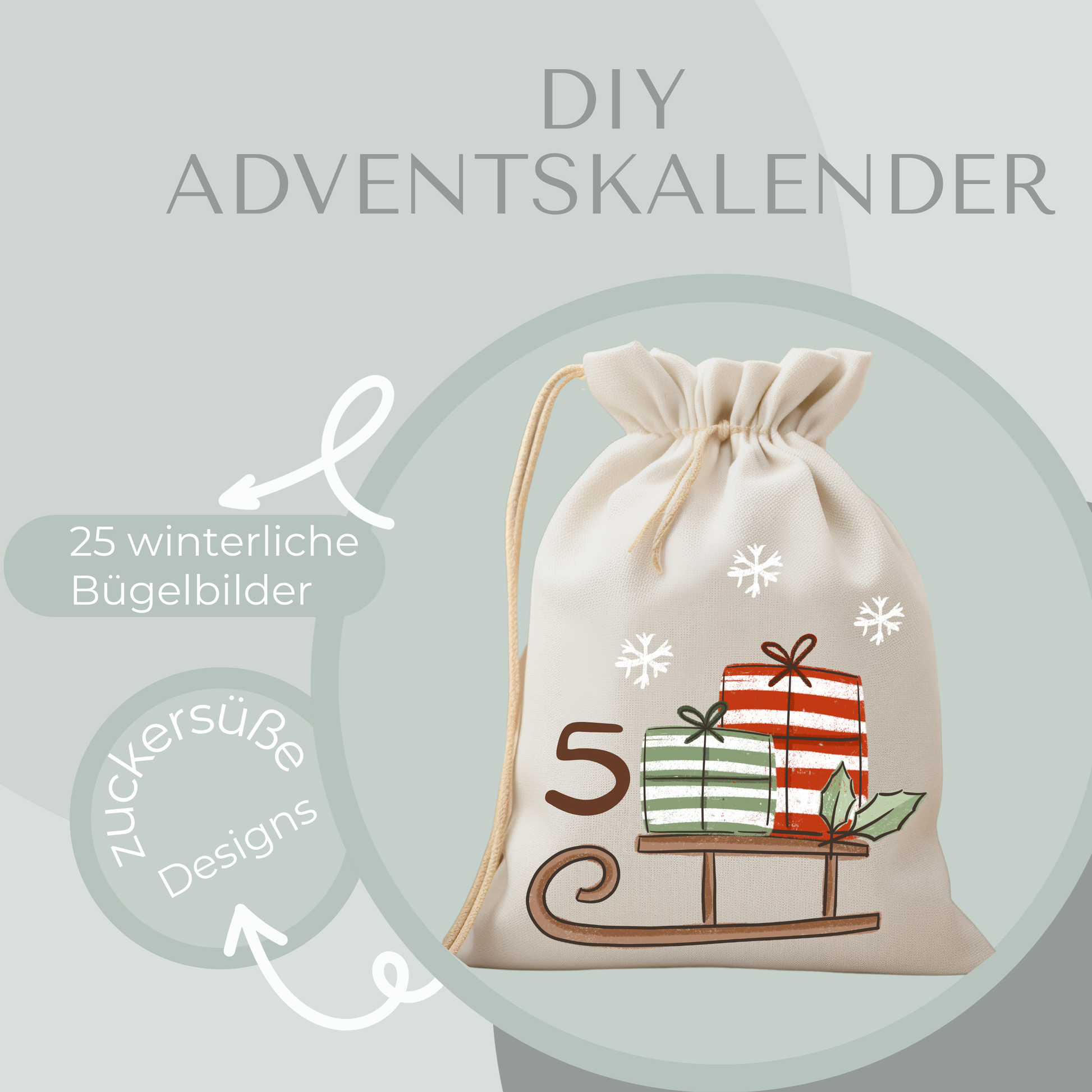 DIY Adventskalender mit eigenen winterlichen Bügelbildern.