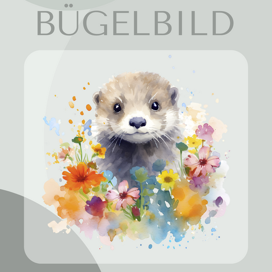 Bügelbild floraler Otter