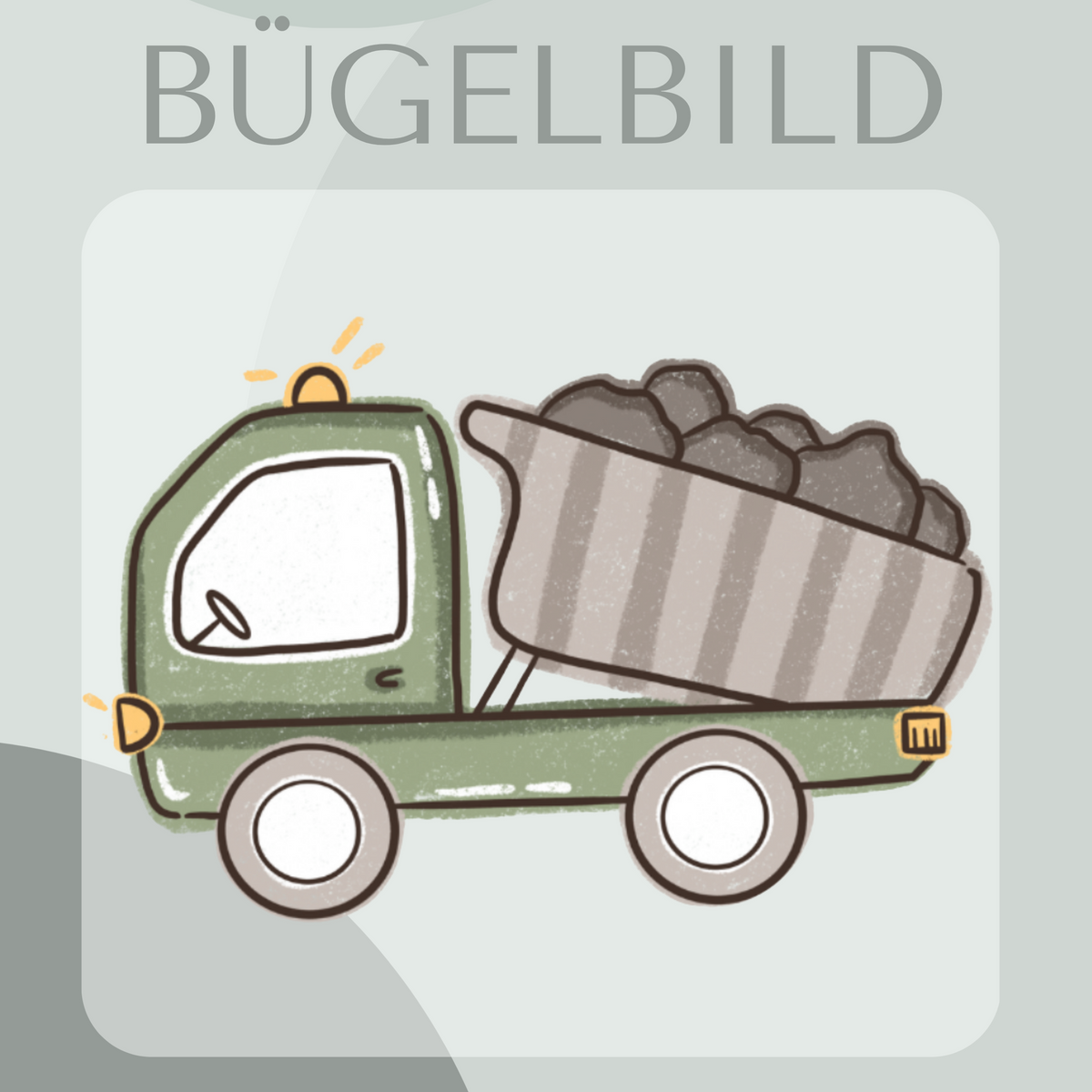 Bügelbild „Grüner Kipplaster“