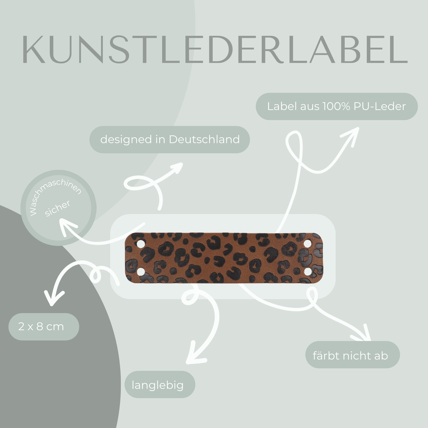 Leo Muster Braun Kunstlederlabel Kunstleder Label Eigenproduktion