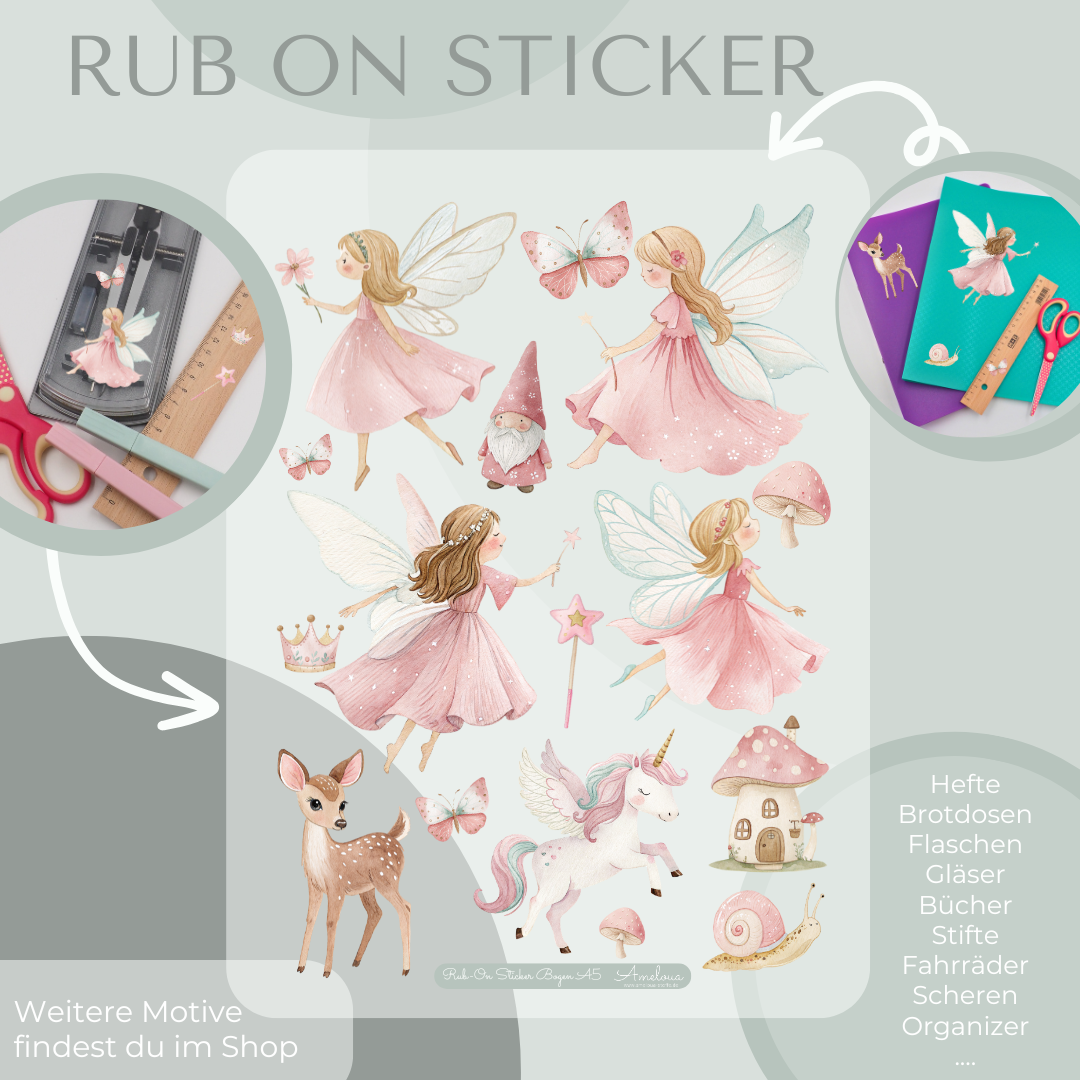 Feen Rub-On Sticker Set