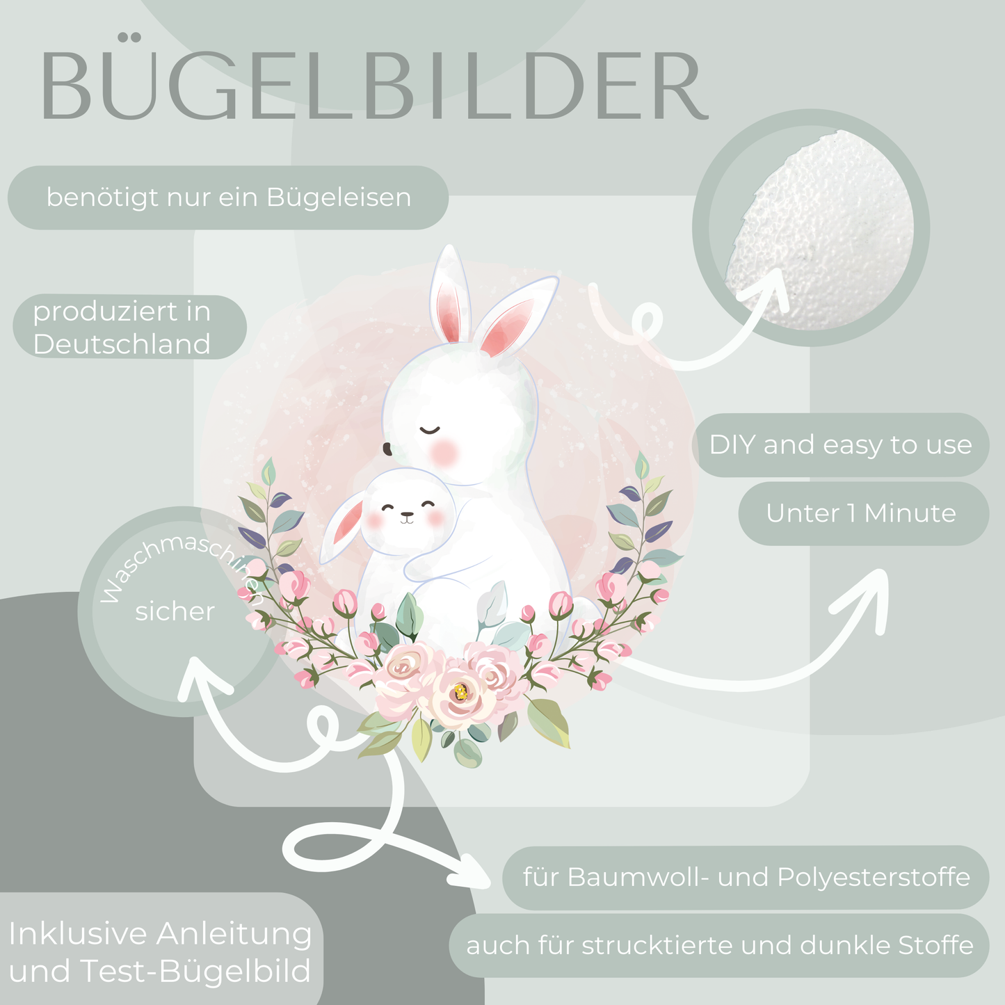 Hasen Bügel-Bild Eigenproduktion