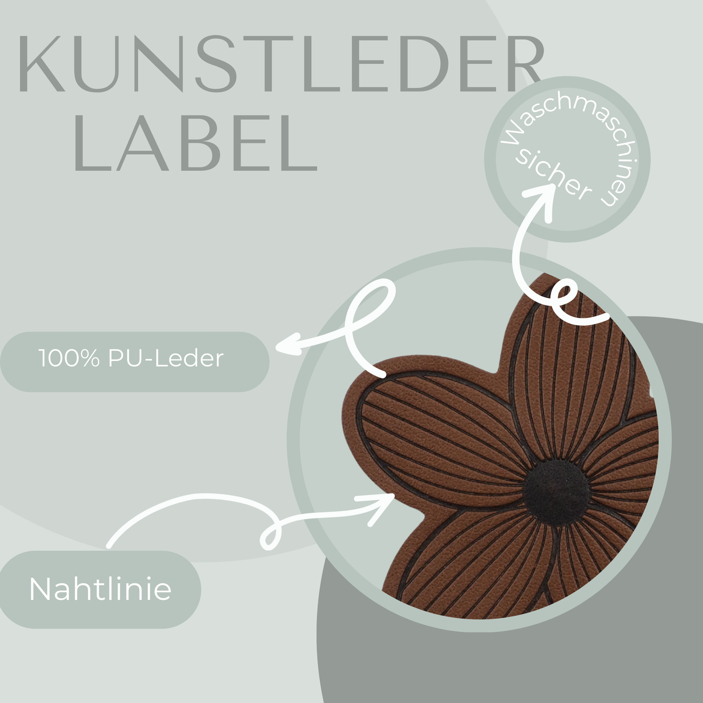 Blume Kunstlederlabel Kunstleder Label Eigenproduktion