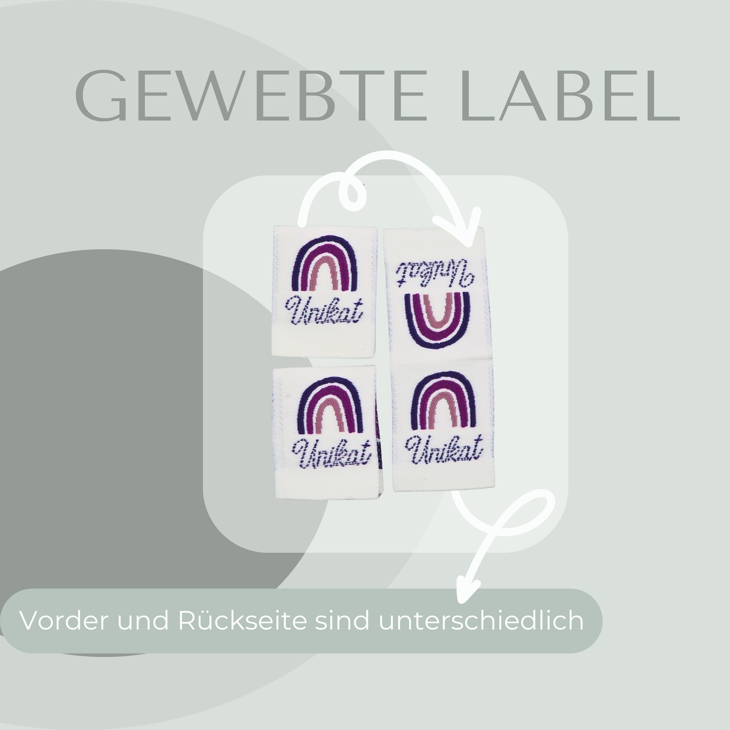 Unikat Lila Web Label gewebt Eigenproduktion
