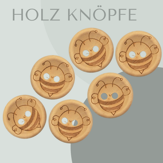 Eigenproduktion Holzknopf Biene  20mm
