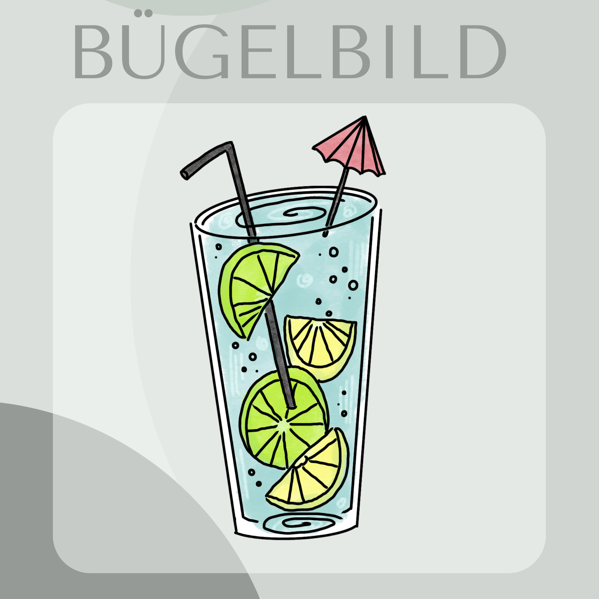 Bügelbild Glas Limonade