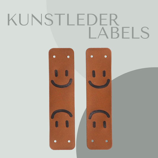 Smiley - Kunstlederlabel Kunstleder Label Eigenproduktion
