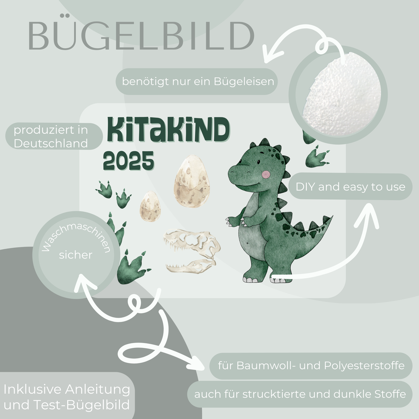 Bügelbild-Set Kitakind 2025 Dinosaurier