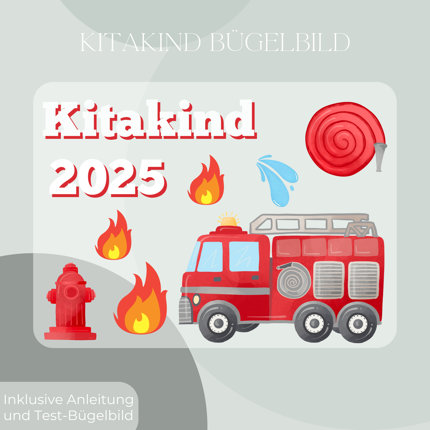Bügelbild-Set Kitakind 2025 Feuerwehr-Motiv