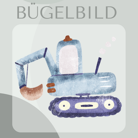 Bügelbild Bagger blau