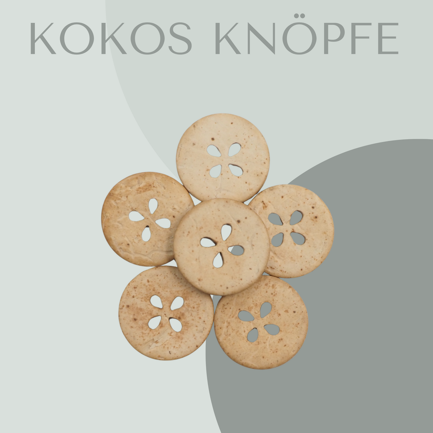 Kokosknopf Zackenmuster 12mm