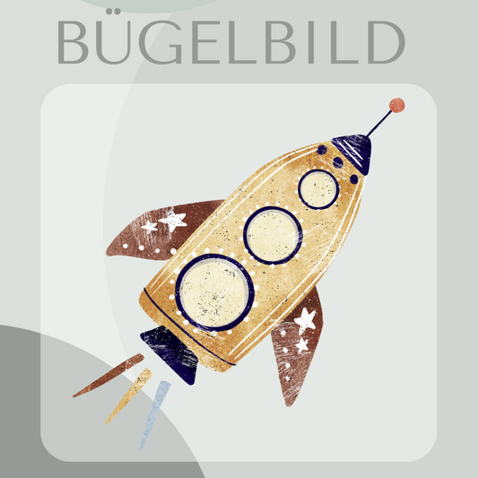 Bügelbid Rakete gelb
