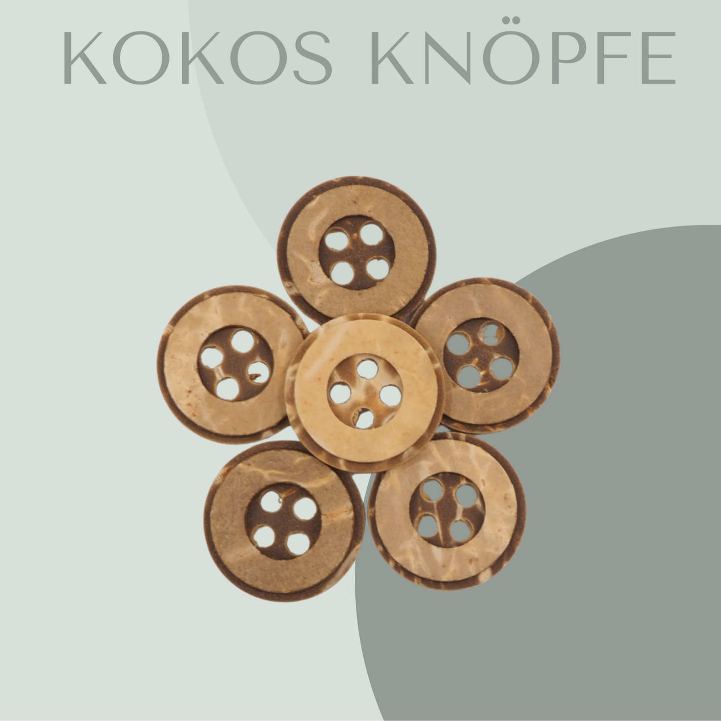 Kokosknopf mit runder Vertiefung 12mm