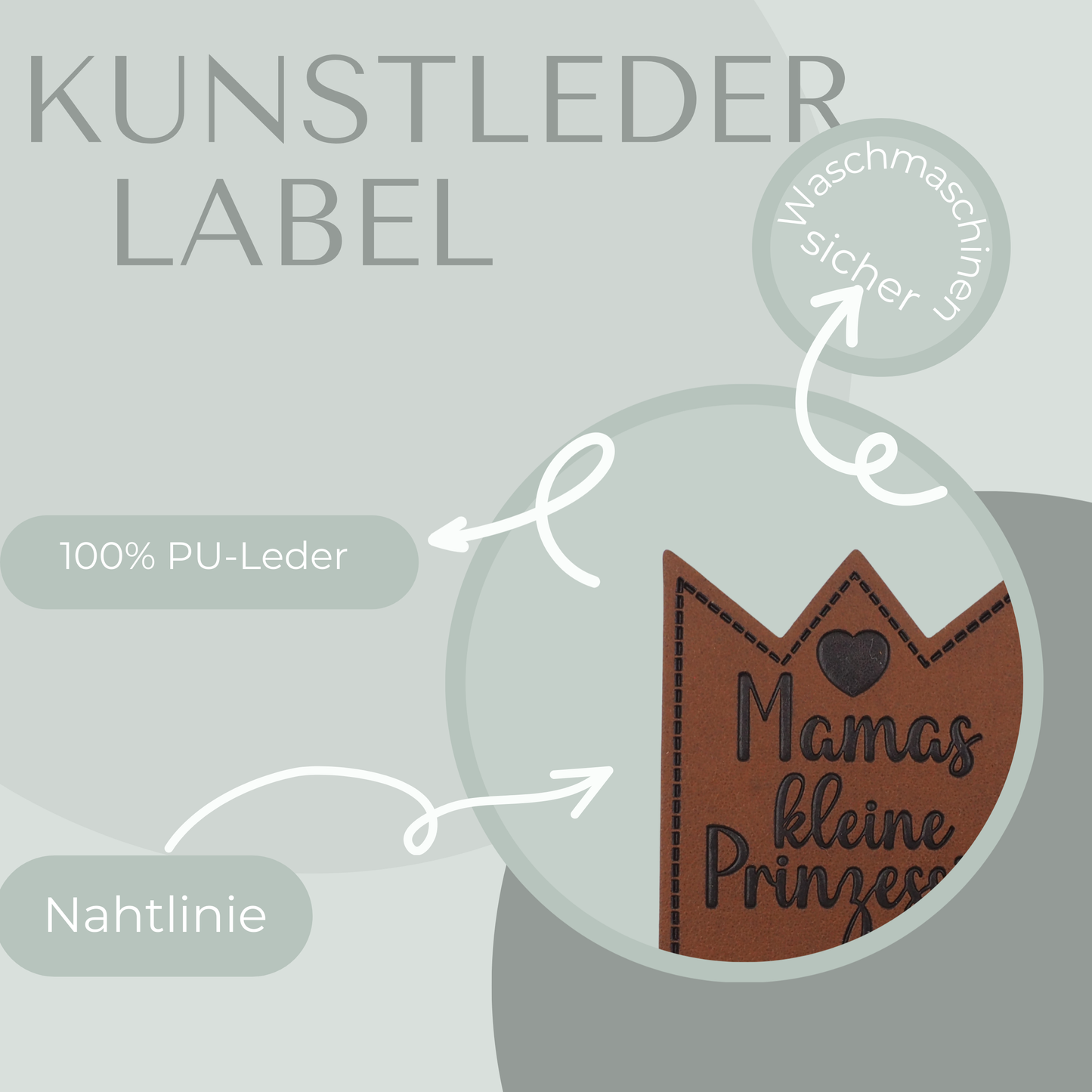 Mamas Prinzessin Kunstlederlabel Kunstleder Label Eigenproduktion