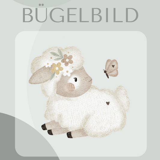 Bügelbild florales Schaf