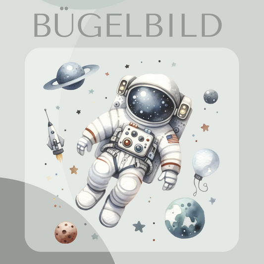Bügelbild Astronaut mit Planeten
