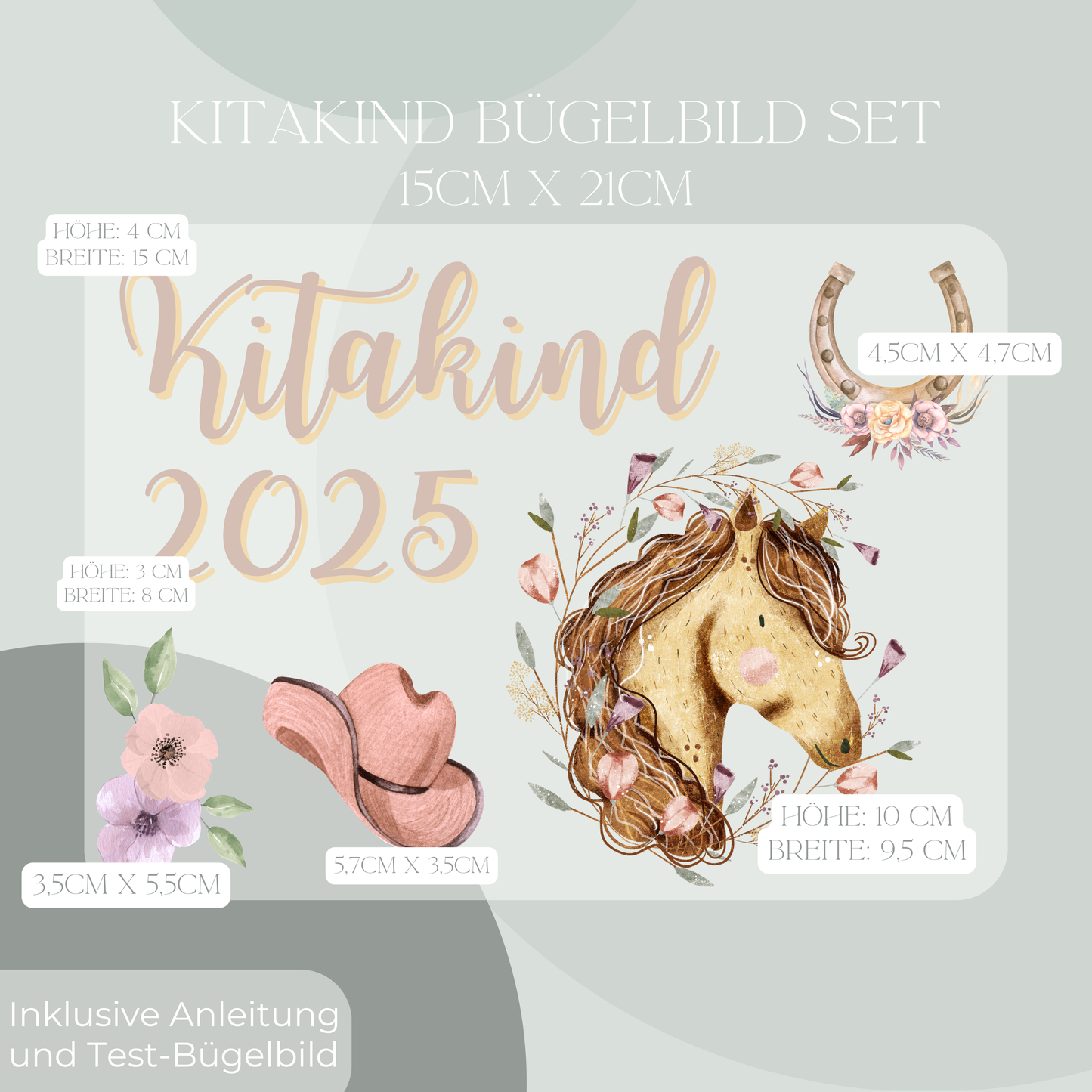 Bügelbild-Set Kitakind 2025 Pferd