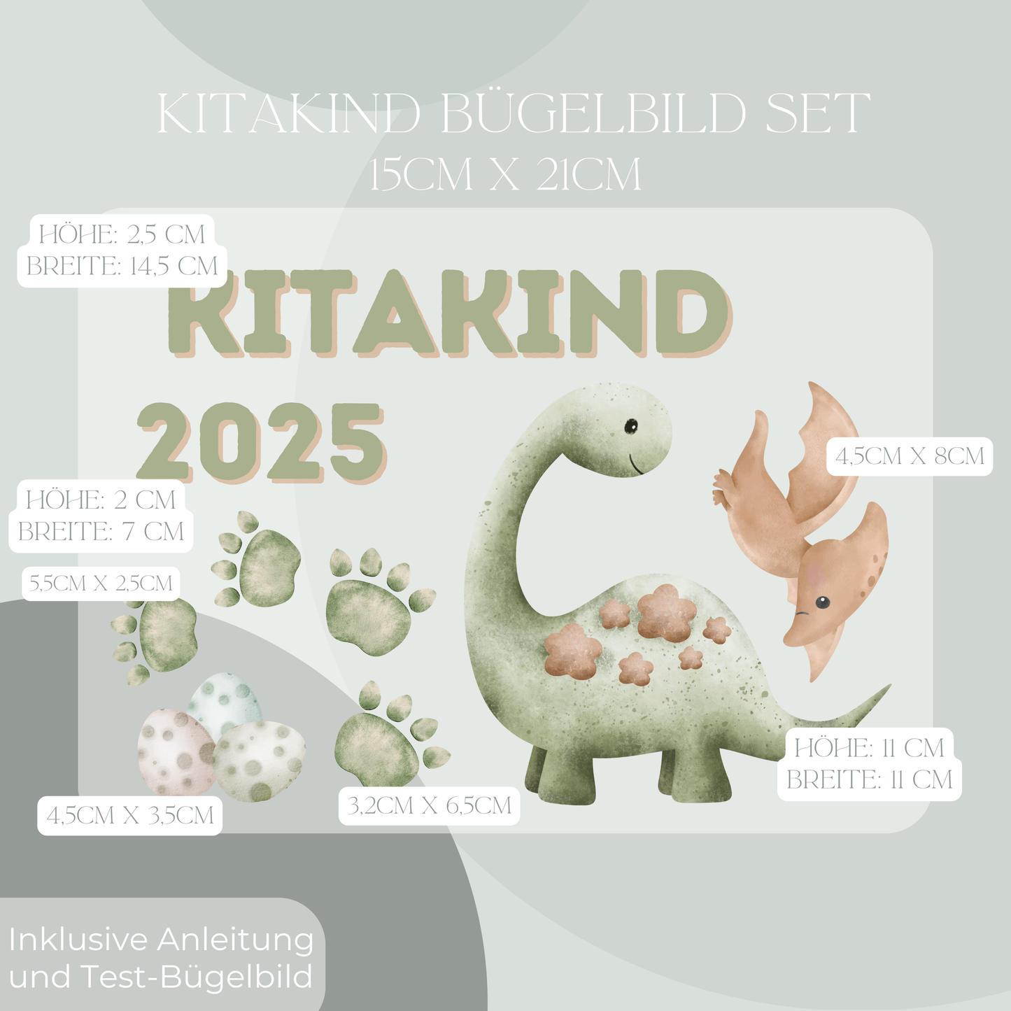 Bügelbild-Set Kitakind 2025 Dinosaurier