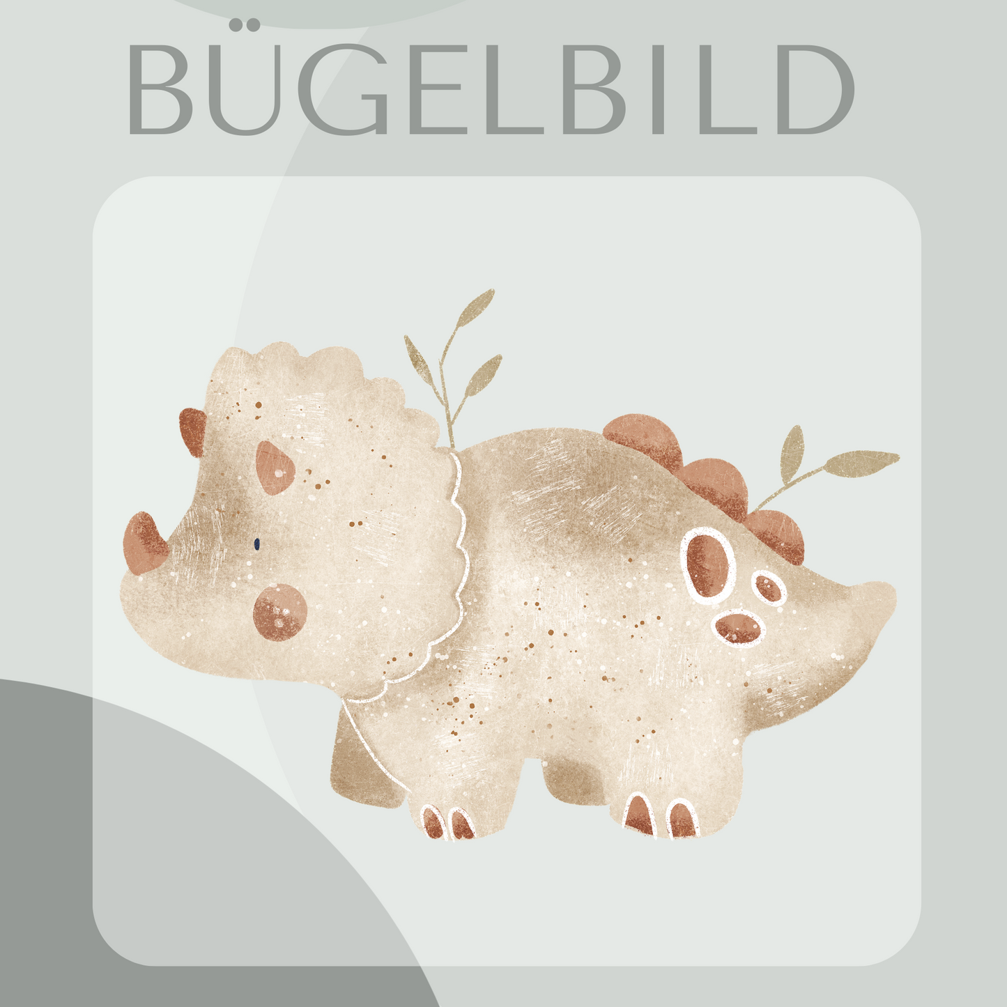 Bügelbild Triceratops beige