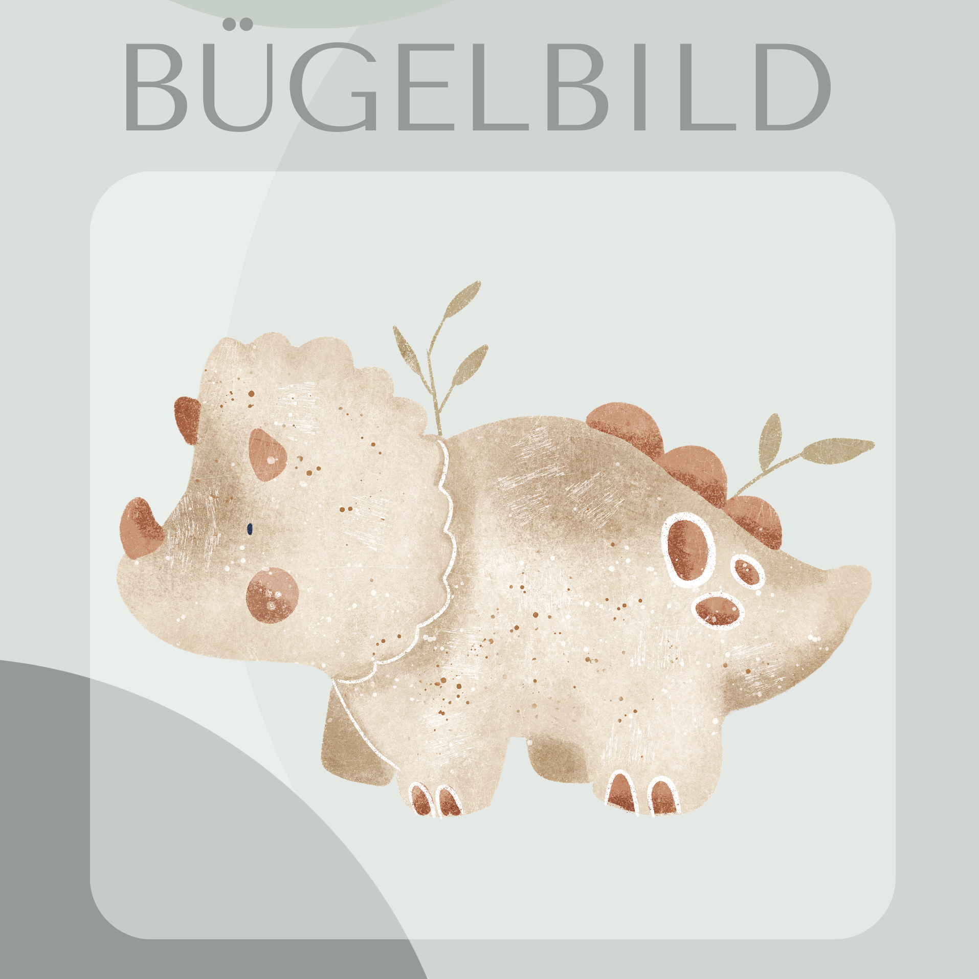 Bügelbild Triceratops beige