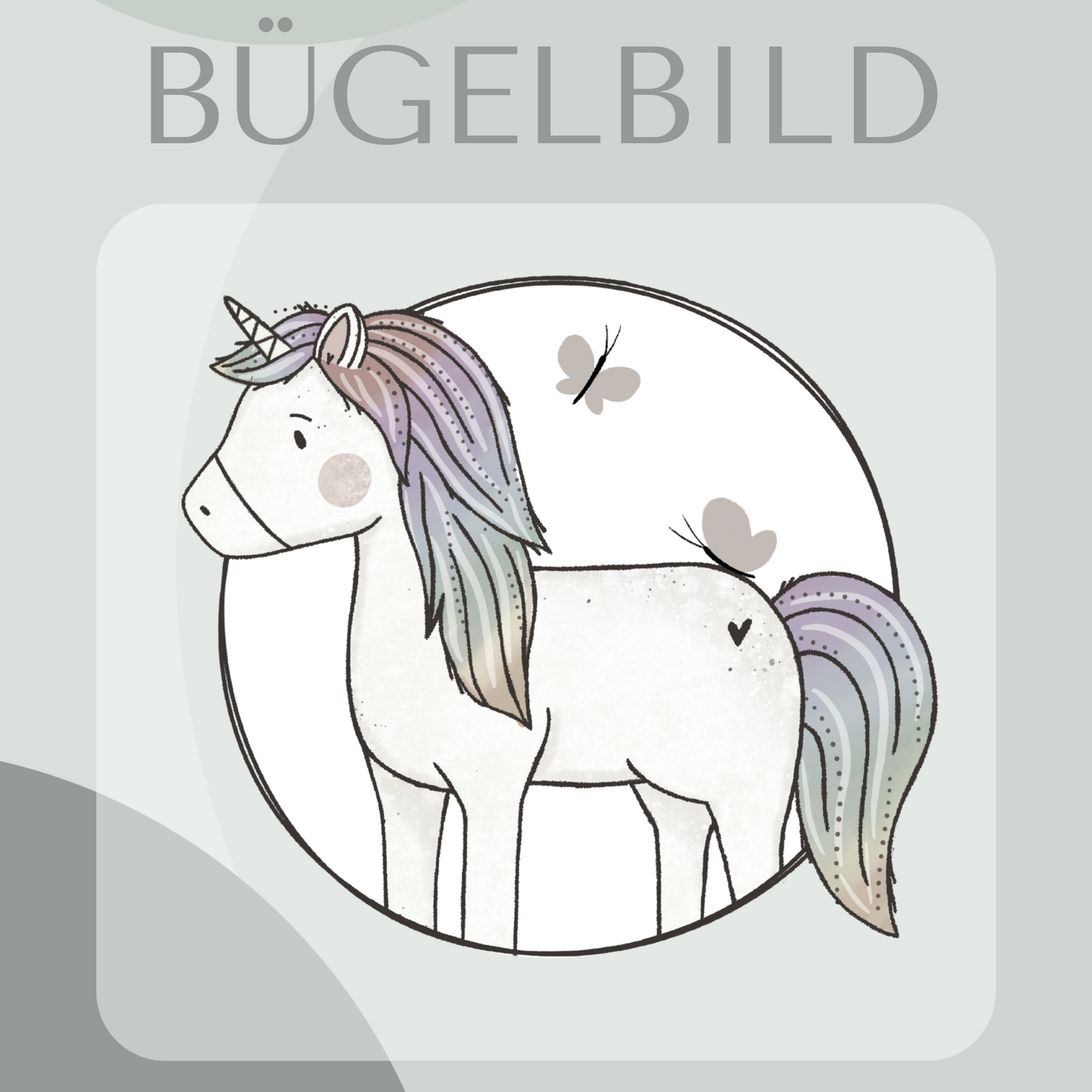 Bügelbild Einhorn Panel