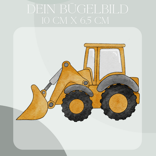 Bagger - Mini Bügel-Bild Bügelbild Eigenproduktion