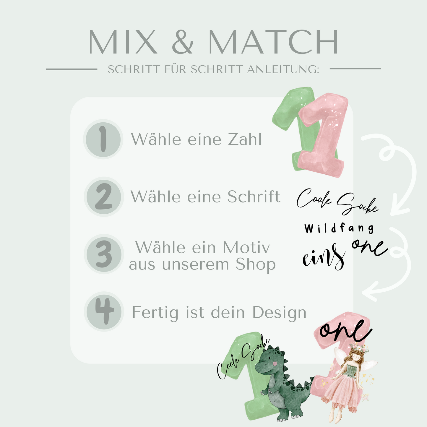 Geburtstag Bügelbild Mix-and-Match ohne Motiv