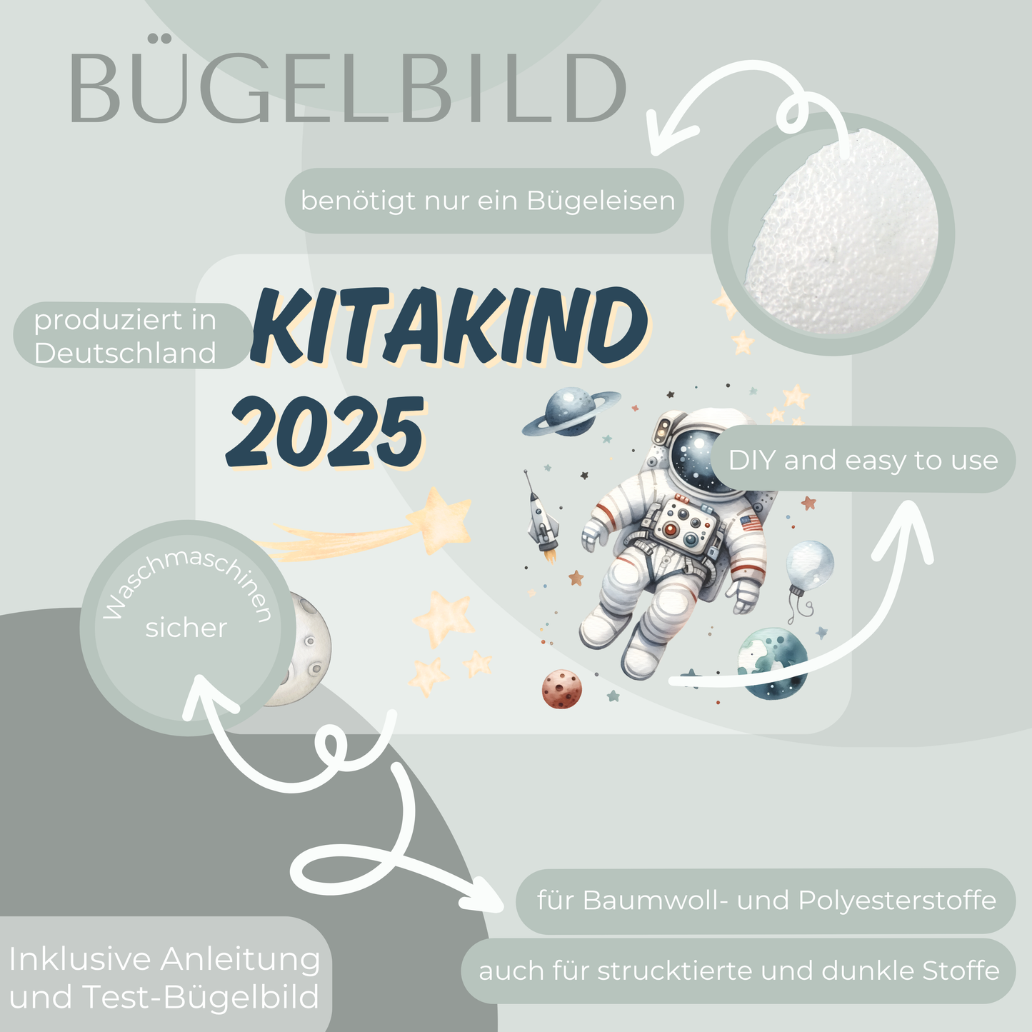 Bügelbild-Set Kitakind 2025 Astronaut