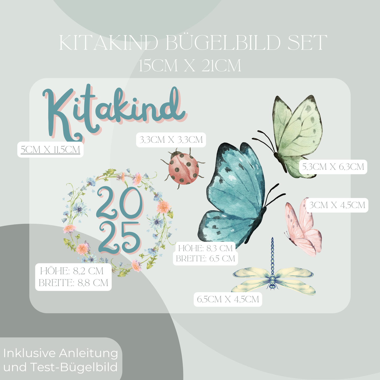 Bügelbild-Set Kitakind 2025 Schmetterling