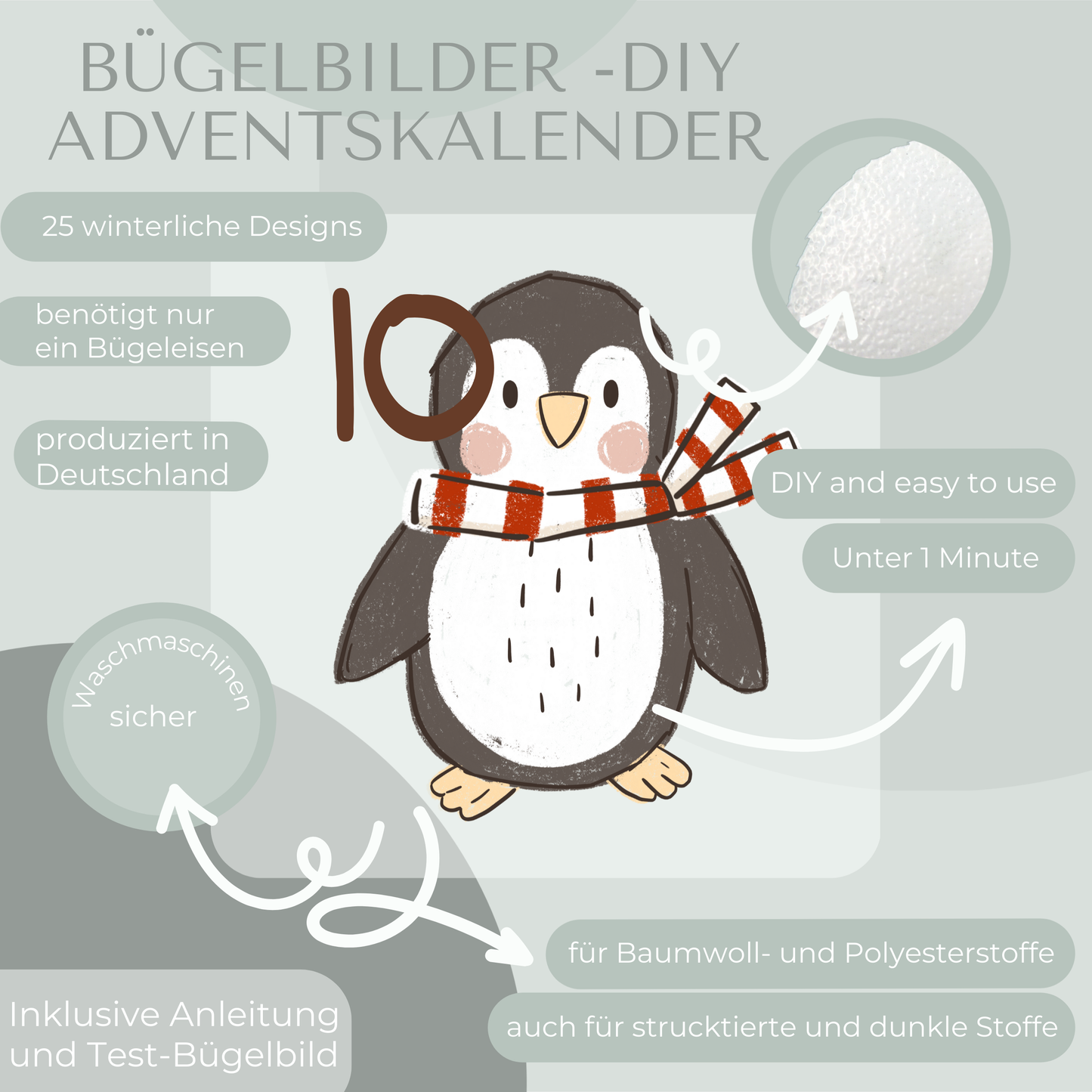 DIY Adventskalender mit eigenen Bügelbildern.