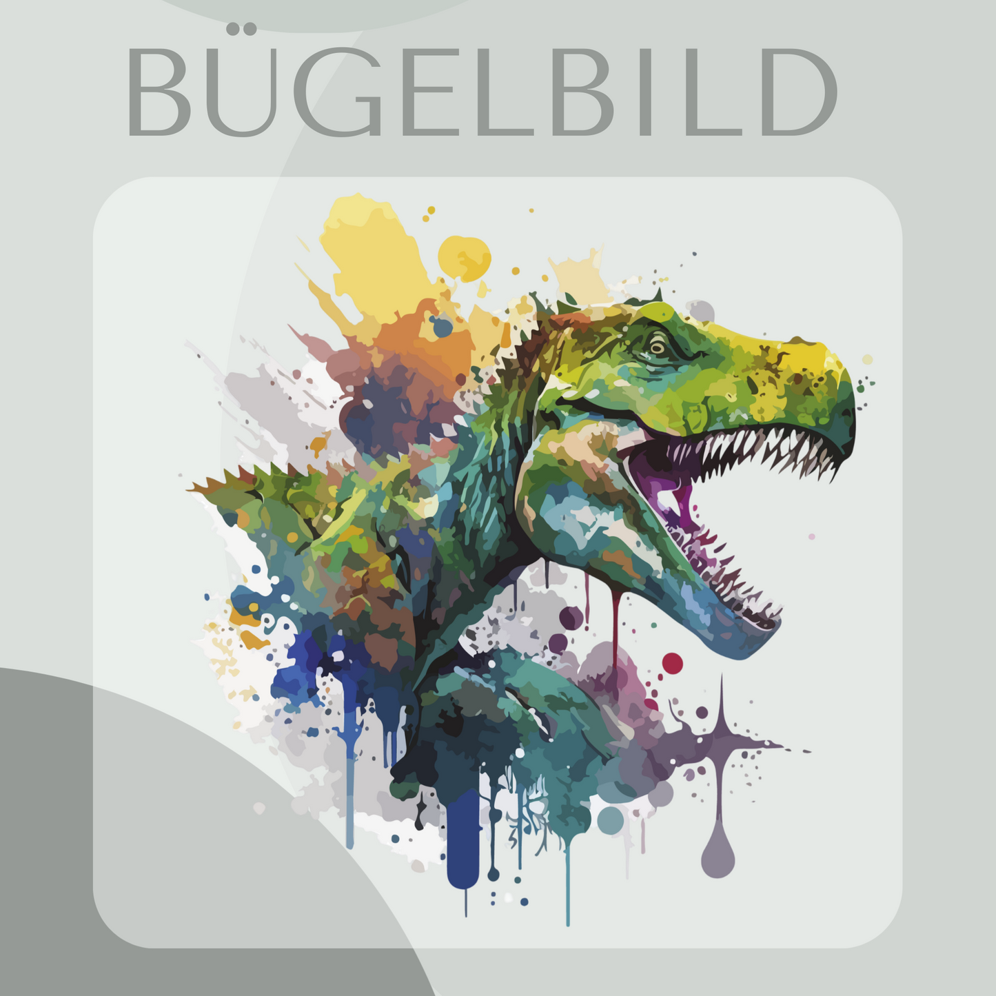 Bügelbild T-Rex bunt