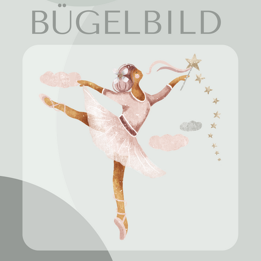 Bügelbild Ballerina mit Sternen