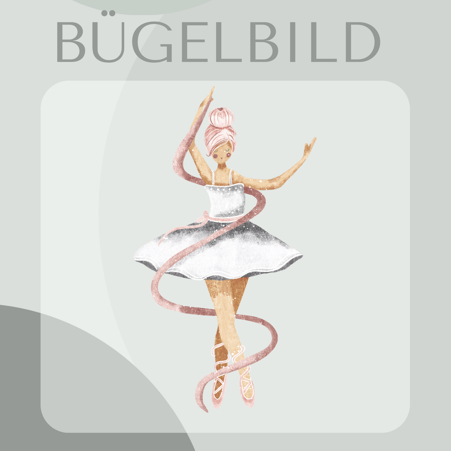 Bügelbild Ballerina silber Kleid