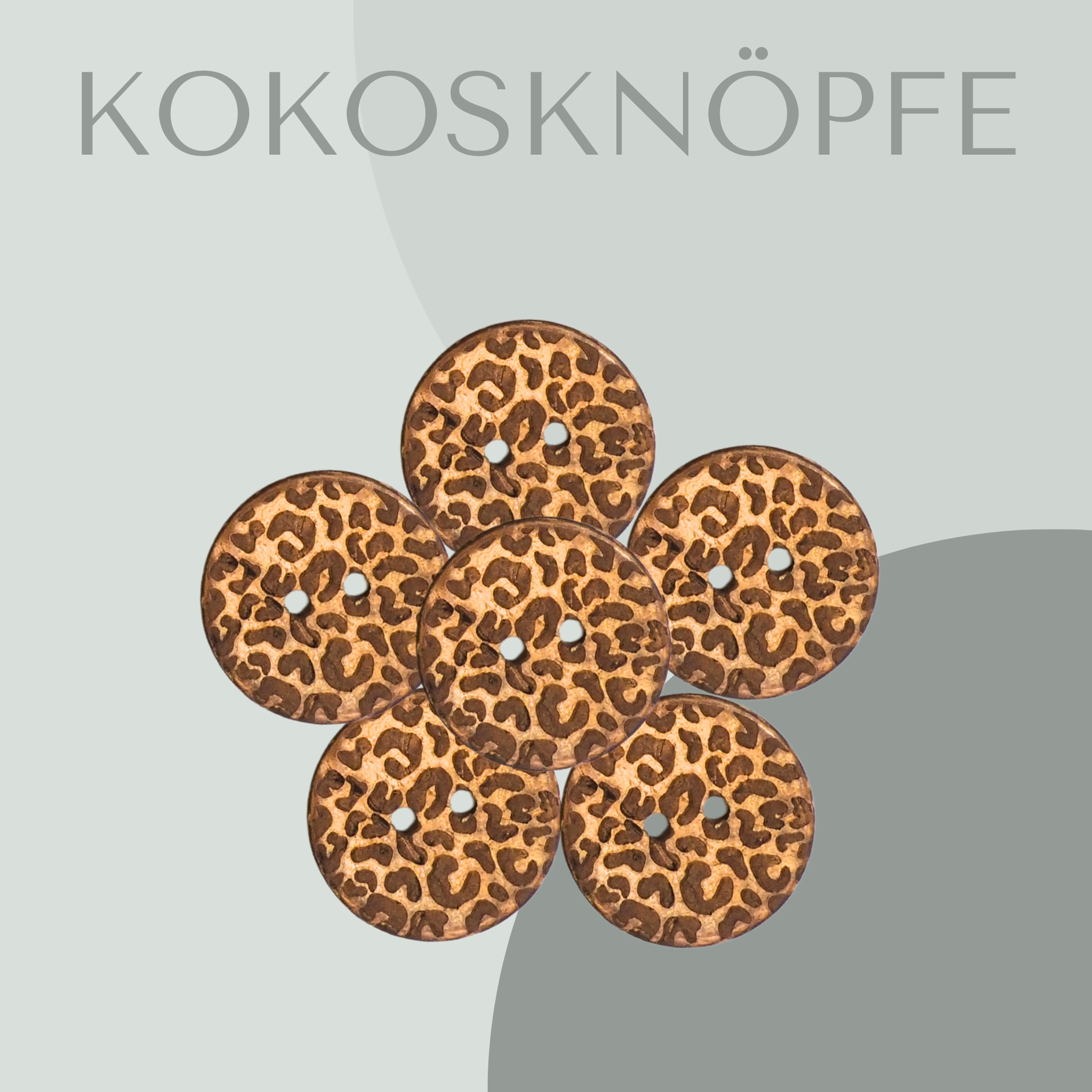 Kokosknöpfe mit Leo-Muster