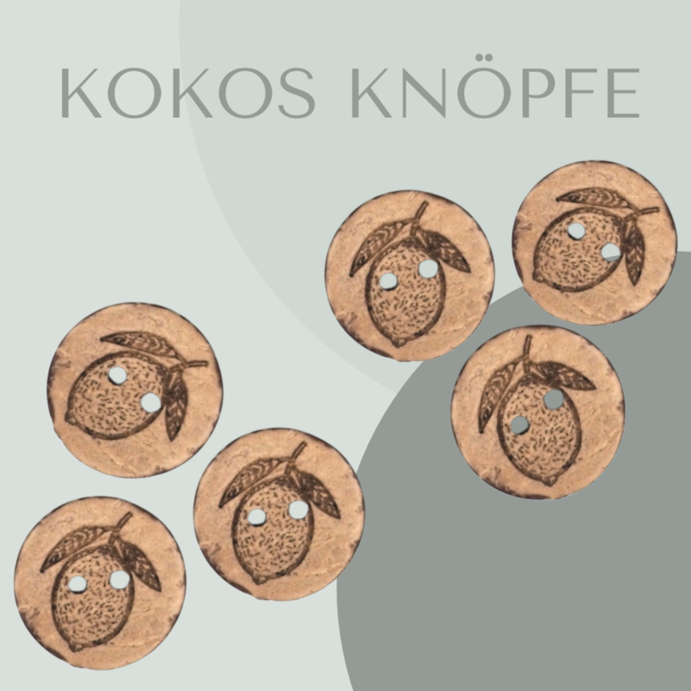 Eigenproduktion Kokosknopf Zitrone 20mm
