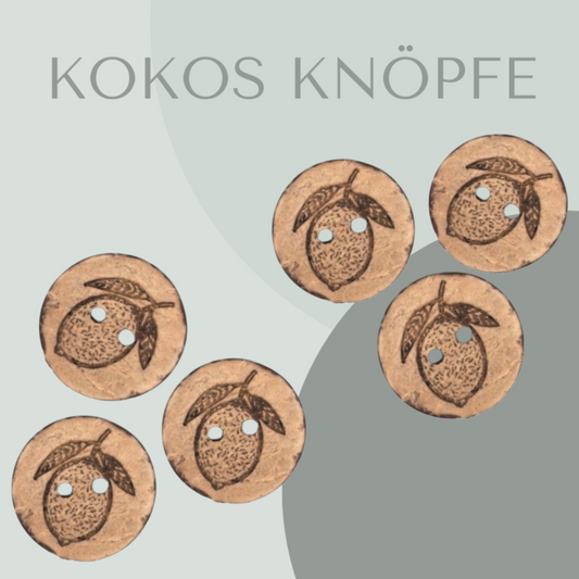 Eigenproduktion Kokosknopf Zitrone 20mm