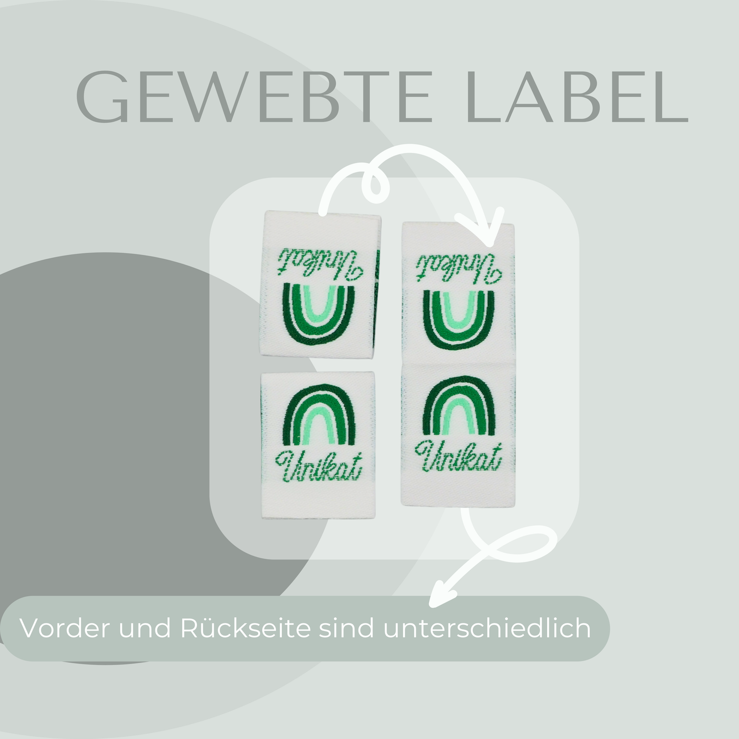 Unikat Grün Web Label gewebt Eigenproduktion