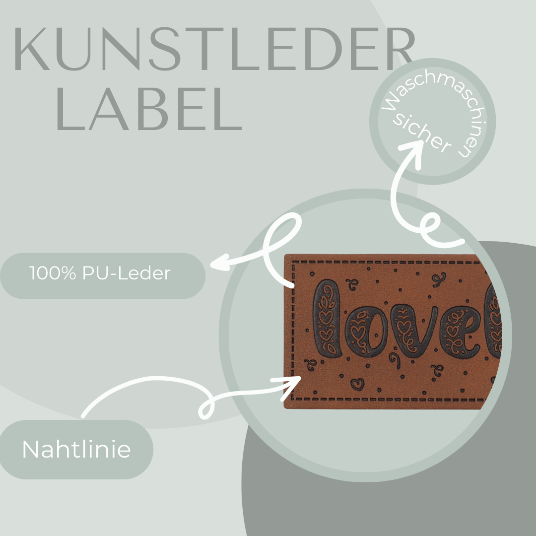 lovely Kunstlederlabel Kunstleder Label Eigenproduktion