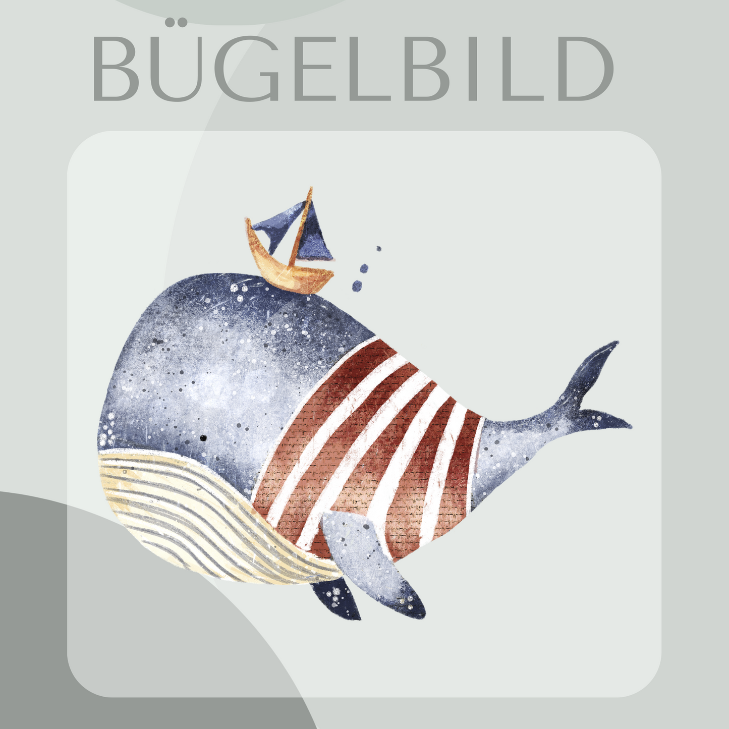 Bügelbild Wal mit Shirt