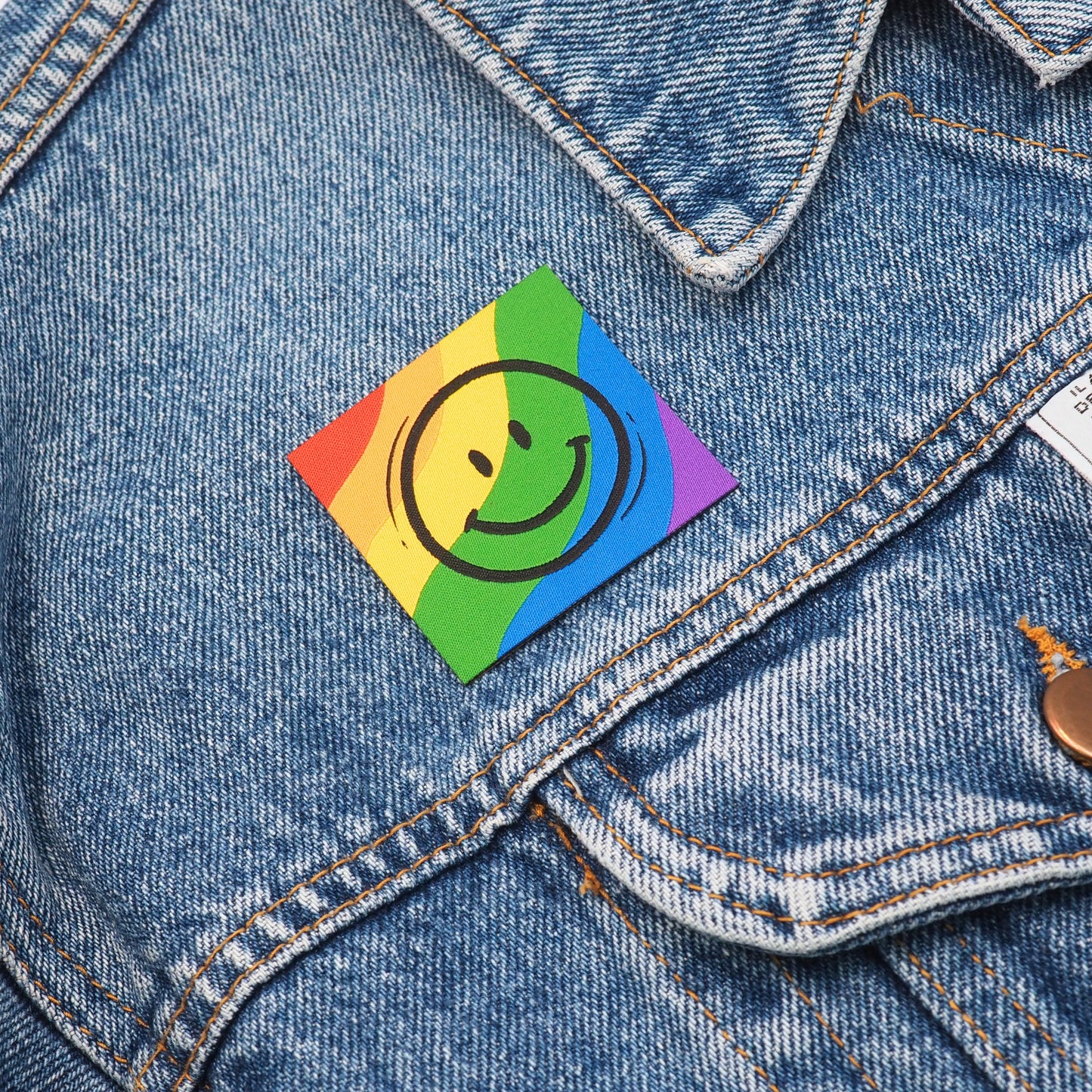 Smiley Label gewebt Eigenproduktion