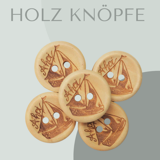 Holz Knopf Segelboot