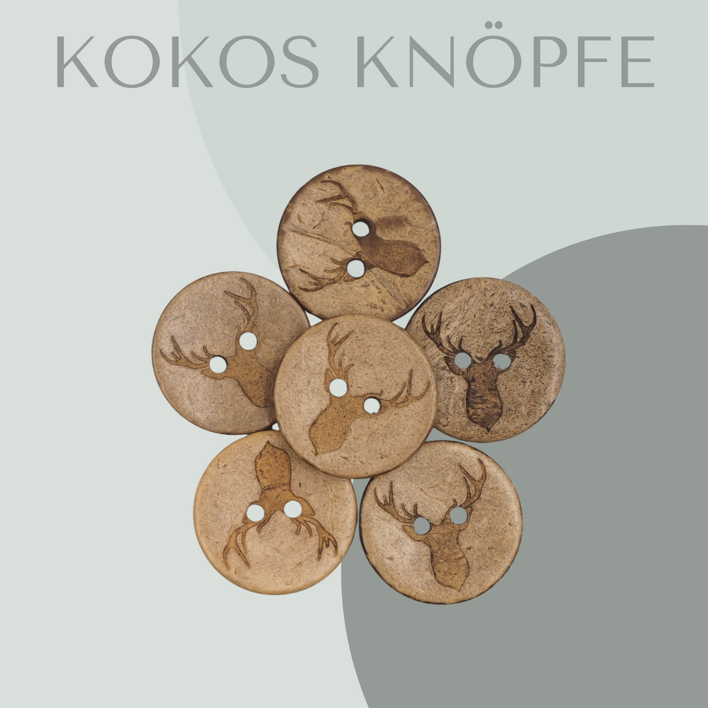 Eigenproduktion Kokosknopf Hirsch 20mm