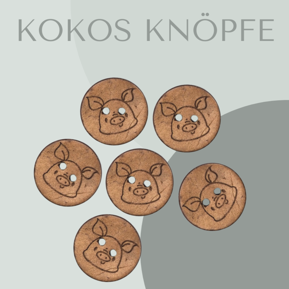 Eigenproduktion Kokosknopf Ferkel 20mm