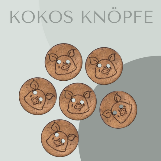 Eigenproduktion Kokosknopf Ferkel 20mm