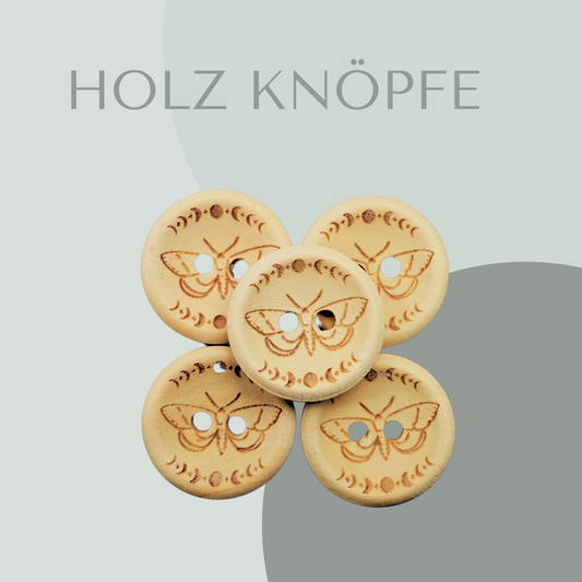 Eigenproduktion Holzknopf Motte 20mm