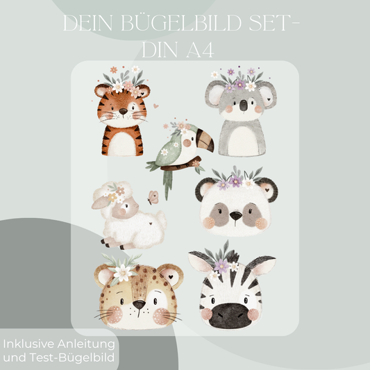 Safari Tiere Bügelbild Eigenproduktion DIN A4