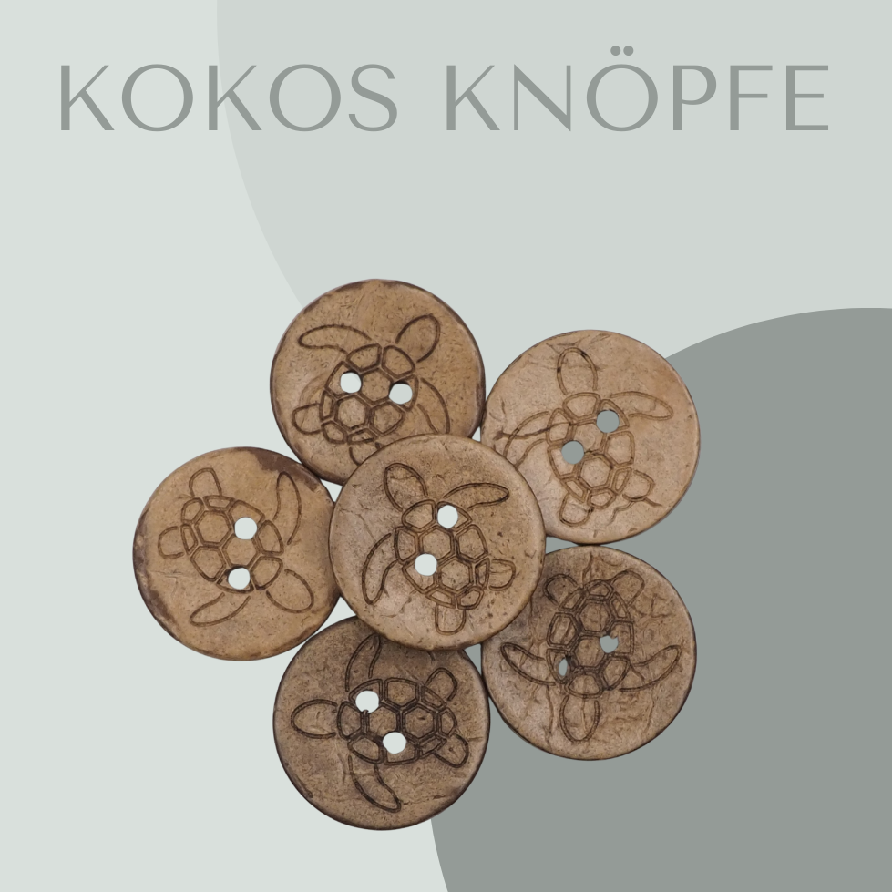 Eigenproduktion Kokosknopf Schildkröte 20mm
