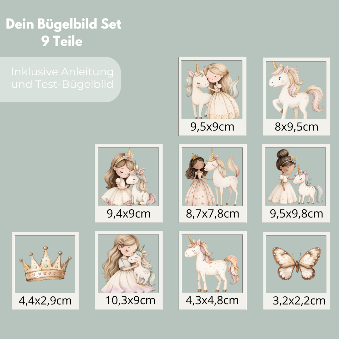 Prinzessin Set Bügelbild Bügel-Bild Eigenproduktion DIN A4